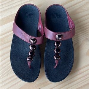 Fitflop Red and Black Sandals Comfort Design